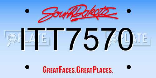 ITT7570 South Dakota License Plate