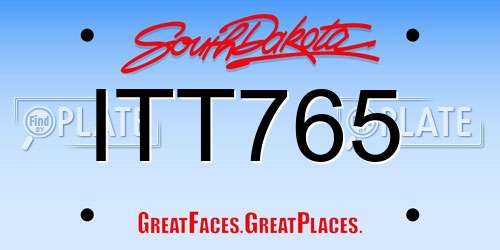 ITT765 South Dakota License Plate