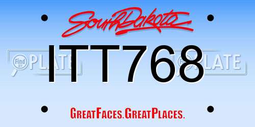 ITT768 South Dakota License Plate