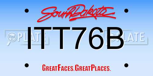 ITT76B South Dakota License Plate