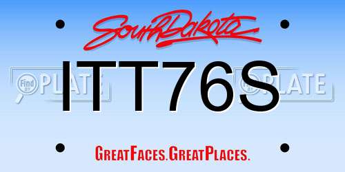 ITT76S South Dakota License Plate