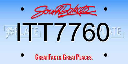 ITT7760 South Dakota License Plate