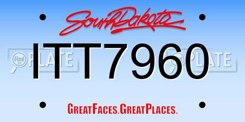ITT7960 South Dakota License Plate
