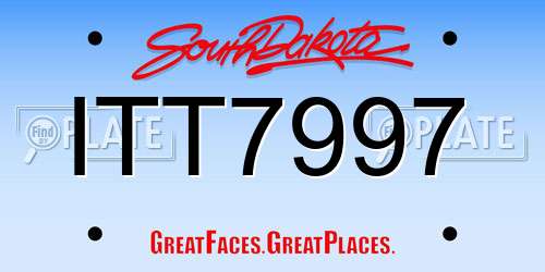ITT7997 South Dakota License Plate