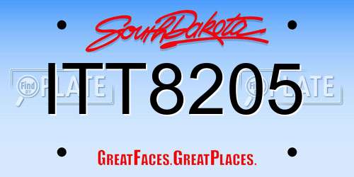 ITT8205 South Dakota License Plate