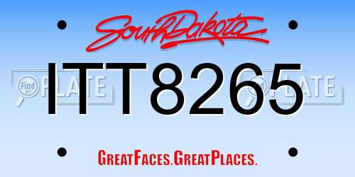 ITT8265 South Dakota License Plate