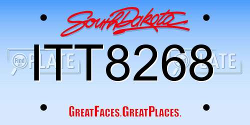 ITT8268 South Dakota License Plate