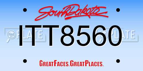 ITT8560 South Dakota License Plate