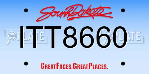 ITT8660 South Dakota License Plate