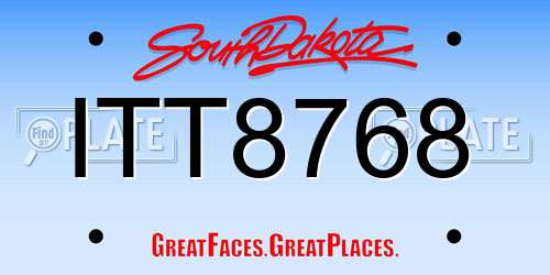 ITT8768 South Dakota License Plate