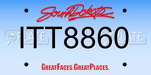 ITT8860 South Dakota License Plate