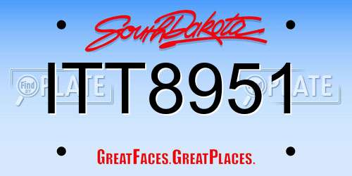 ITT8951 South Dakota License Plate