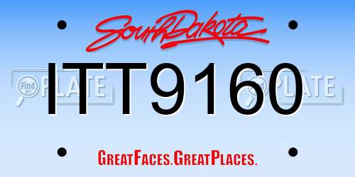 ITT9160 South Dakota License Plate