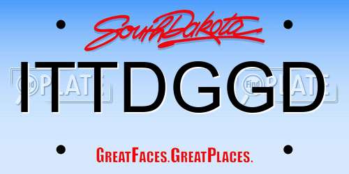 ITTDGGD South Dakota License Plate