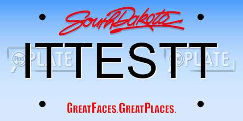 ITTESTT South Dakota License Plate