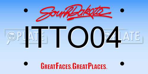 ITTO04 South Dakota License Plate