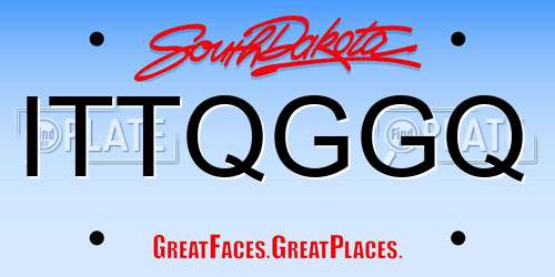 ITTQGGQ South Dakota License Plate