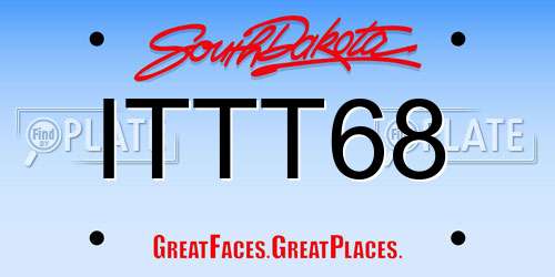 ITTT68 South Dakota License Plate