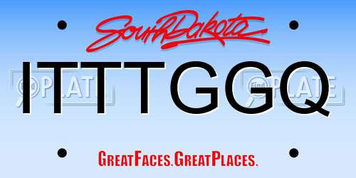 ITTTGGQ South Dakota License Plate