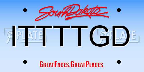 ITTTTGD South Dakota License Plate