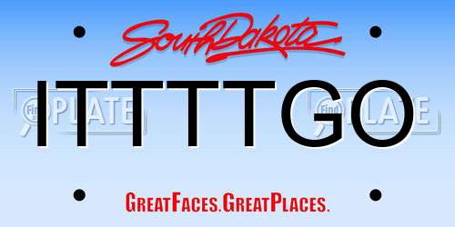 ITTTTGO South Dakota License Plate