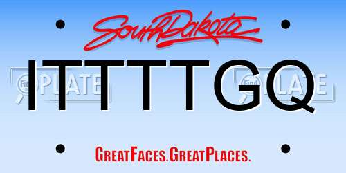 ITTTTGQ South Dakota License Plate