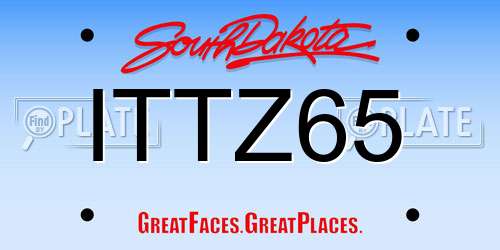 ITTZ65 South Dakota License Plate