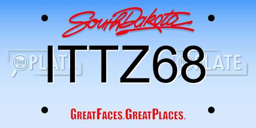 ITTZ68 South Dakota License Plate