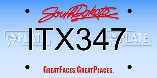 ITX347 South Dakota License Plate