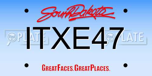 ITXE47 South Dakota License Plate