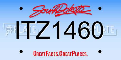 ITZ1460 South Dakota License Plate