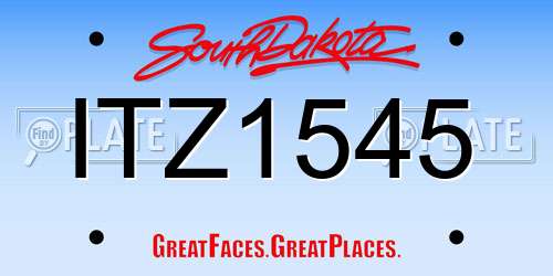 ITZ1545 South Dakota License Plate