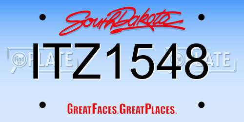 ITZ1548 South Dakota License Plate