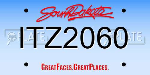 ITZ2060 South Dakota License Plate