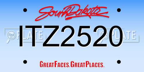 ITZ2520 South Dakota License Plate