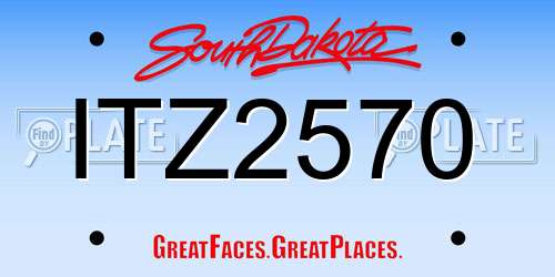 ITZ2570 South Dakota License Plate