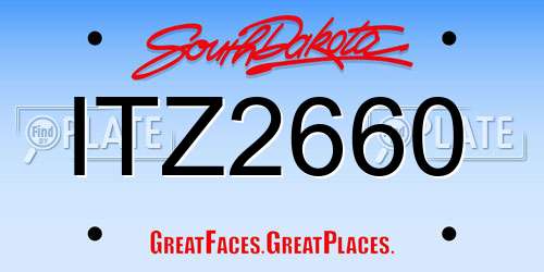 ITZ2660 South Dakota License Plate