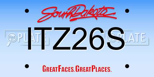 ITZ26S South Dakota License Plate