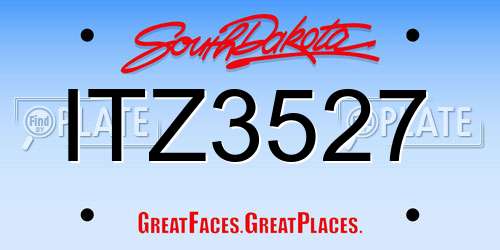 ITZ3527 South Dakota License Plate