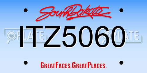 ITZ5060 South Dakota License Plate