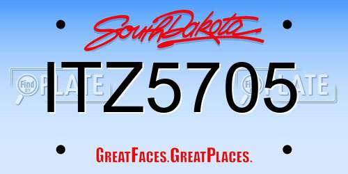 ITZ5705 South Dakota License Plate