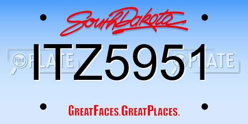 ITZ5951 South Dakota License Plate