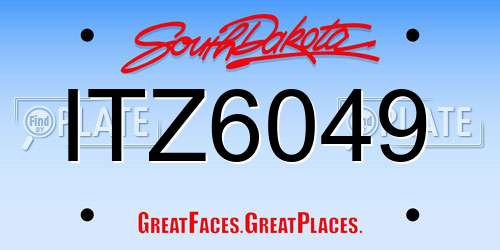 ITZ6049 South Dakota License Plate