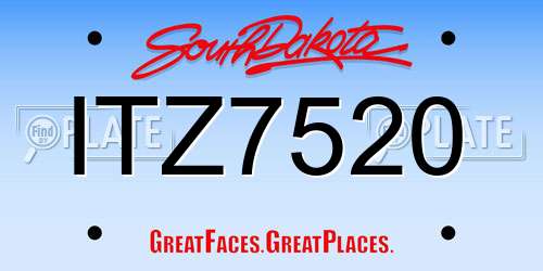 ITZ7520 South Dakota License Plate