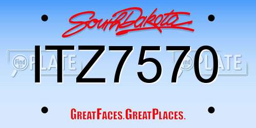 ITZ7570 South Dakota License Plate