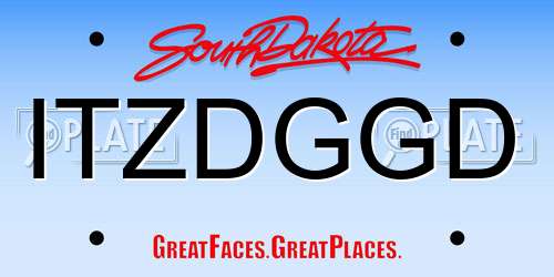 ITZDGGD South Dakota License Plate