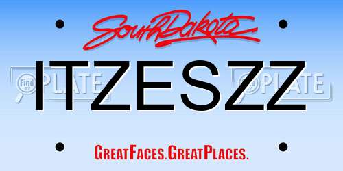 ITZESZZ South Dakota License Plate
