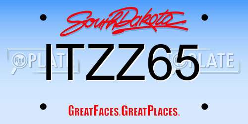 ITZZ65 South Dakota License Plate
