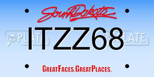 ITZZ68 South Dakota License Plate