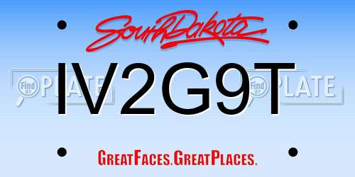 IV2G9T South Dakota License Plate